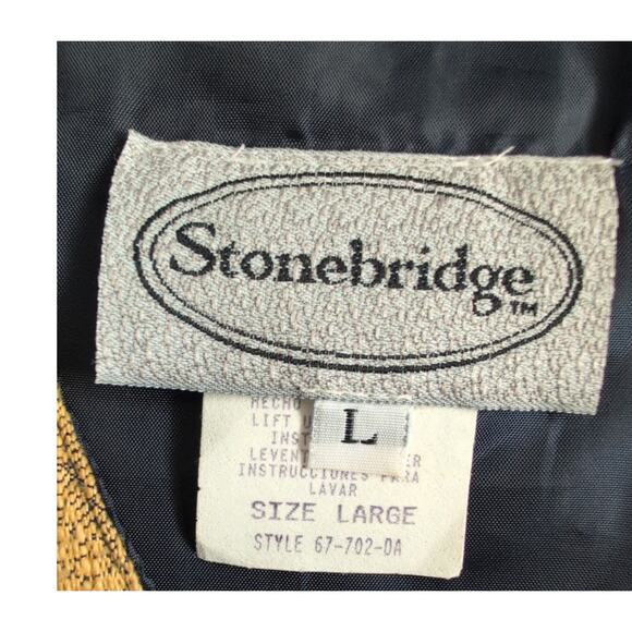 VTG Tapestry Vest Women Large Academia Preppy Old Money Tailored Floral Grunge - Picture 3 of 4